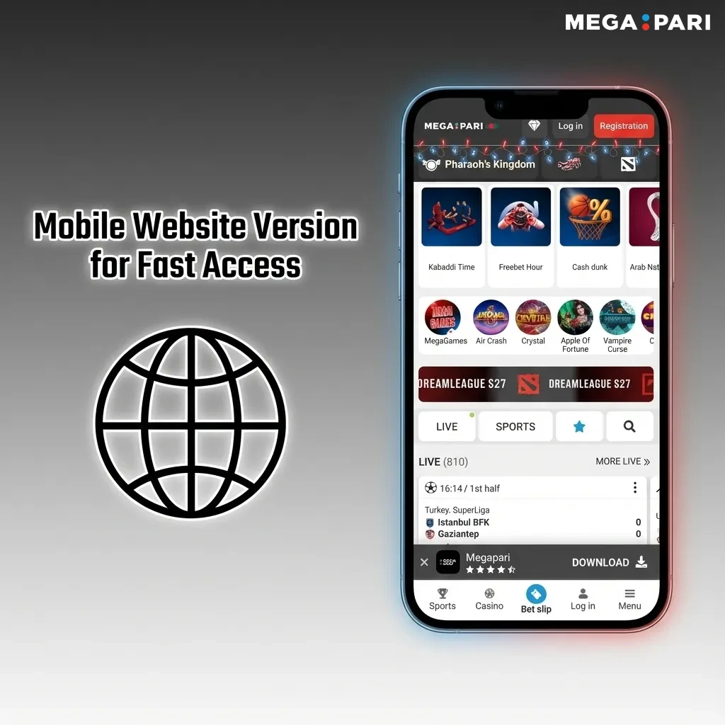 Person using a mobile betting website, showing sports, slots, and payment options on a small phone screen