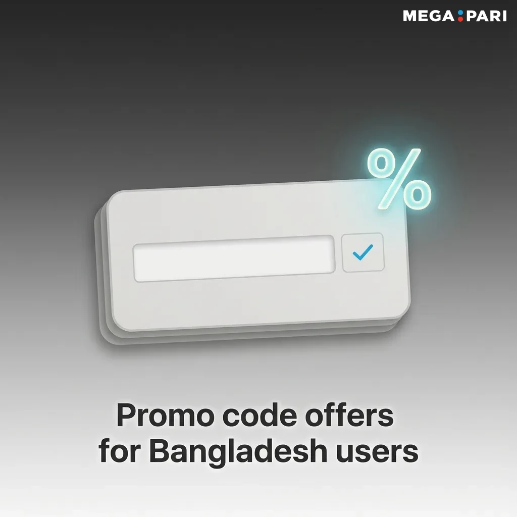 Graphic listing Bangladesh promo codes: MEGA BD WELCOME and SPORT BD BOOST with extra deposit bonuses and entry instructions