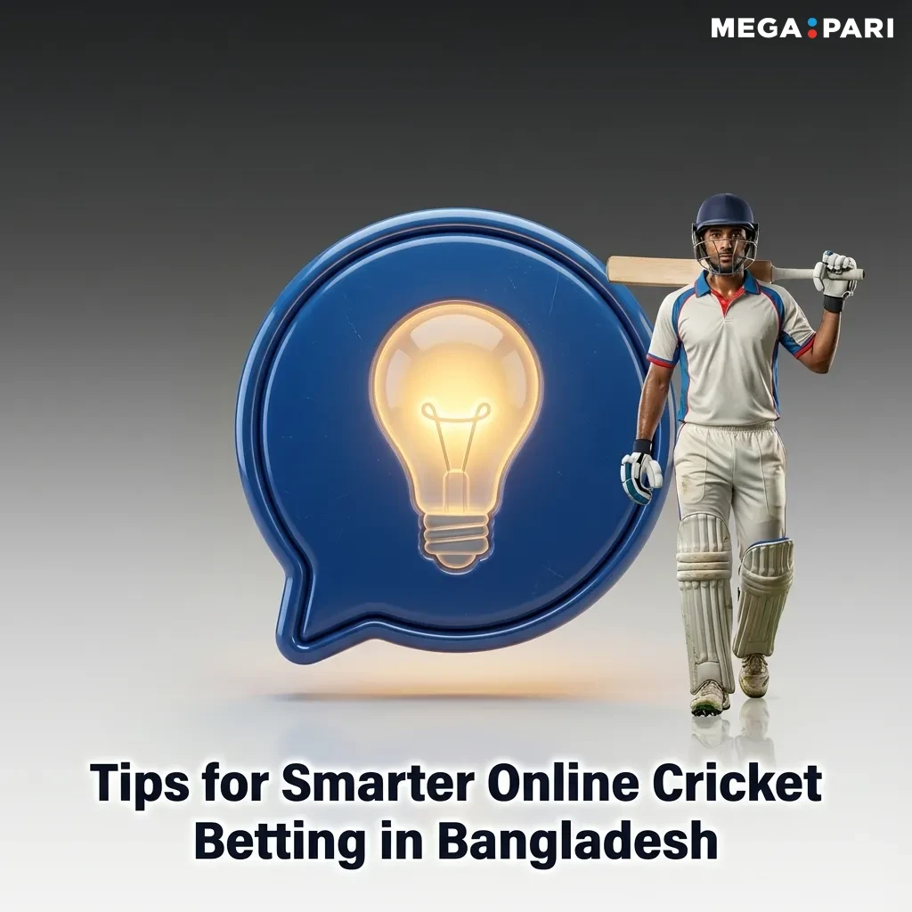 Infographic on smarter online cricket betting tips in Bangladesh, highlighting research, bankroll control, and avoiding emotional bets