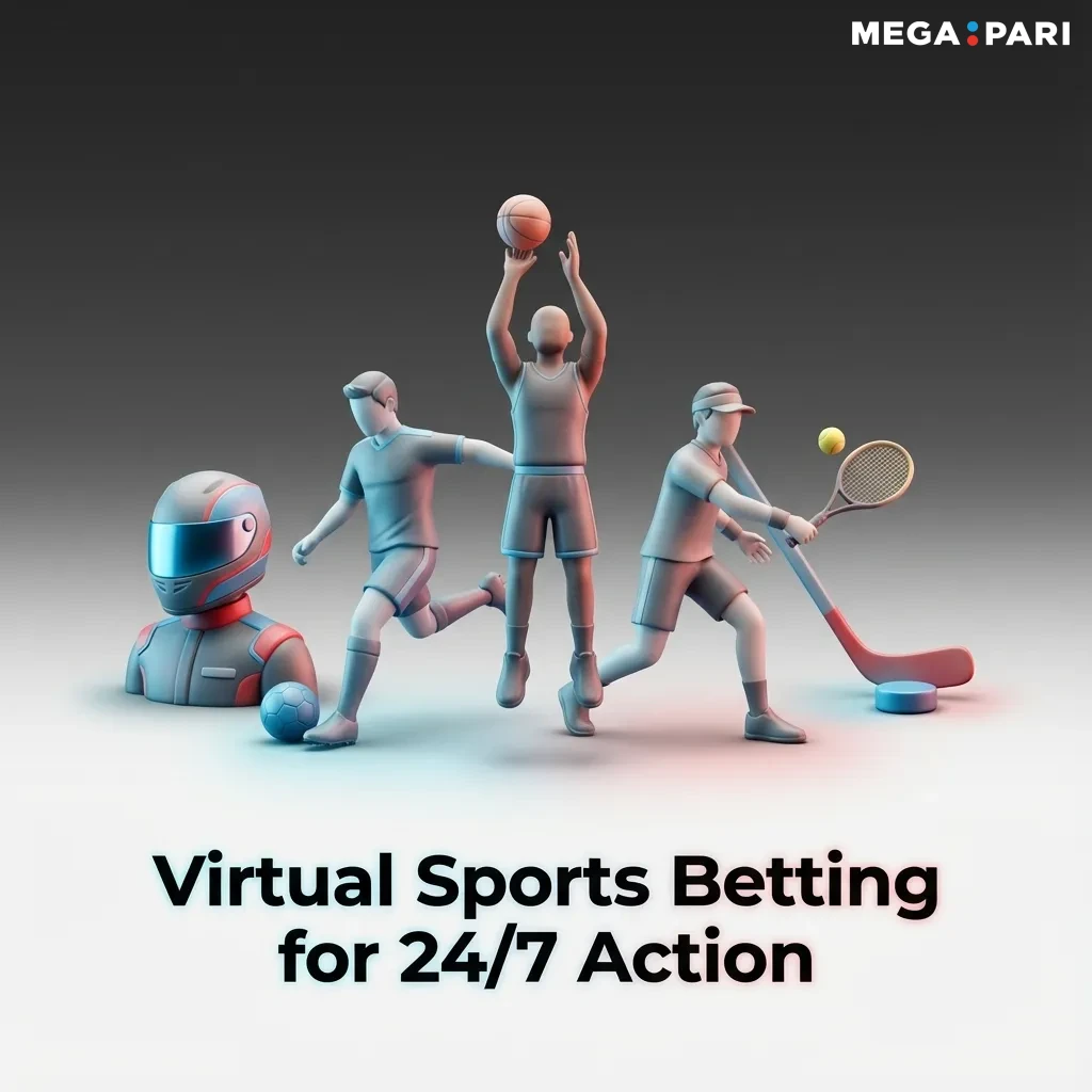 Illustration of virtual sports betting with digital football, cricket, horse, and greyhound icons on glowing screens