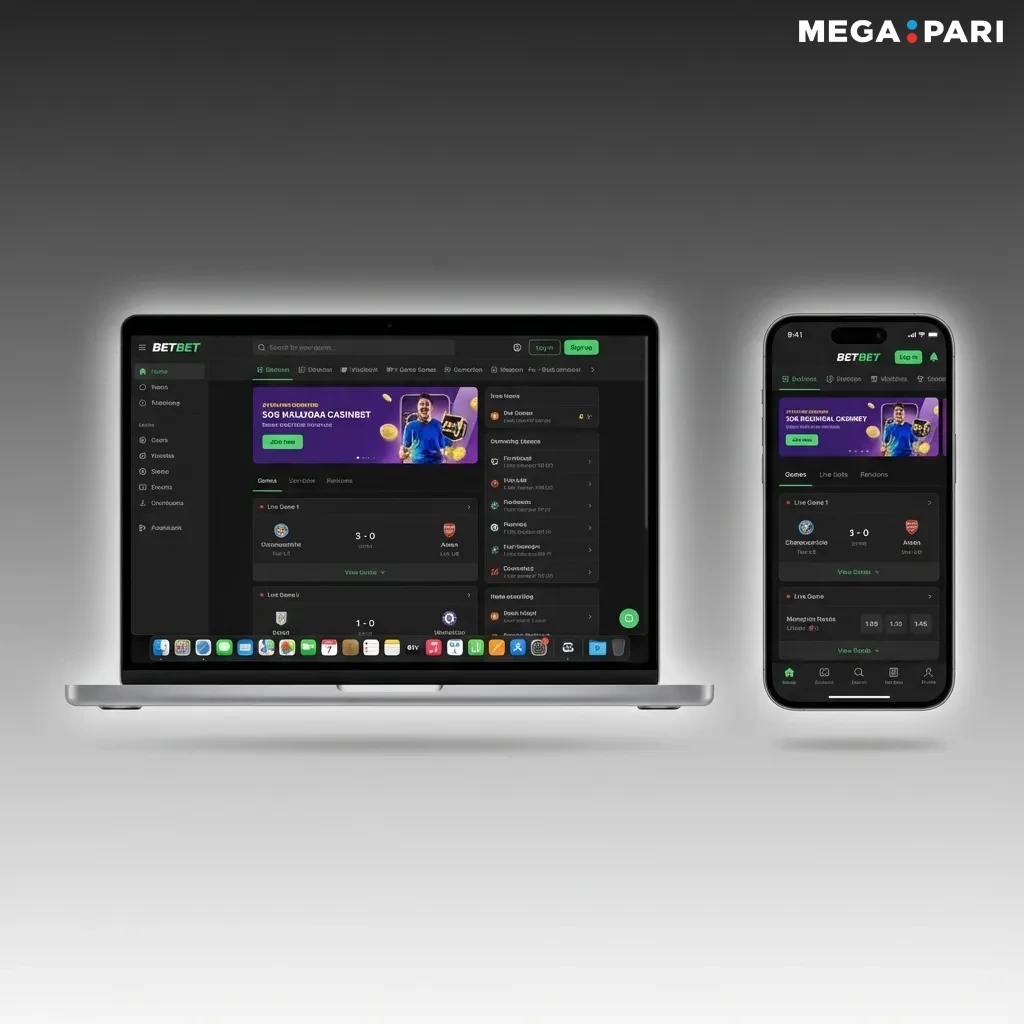 Megapari Bangladesh website homepage with clean top navigation for sports, casino, promotions, and user settings