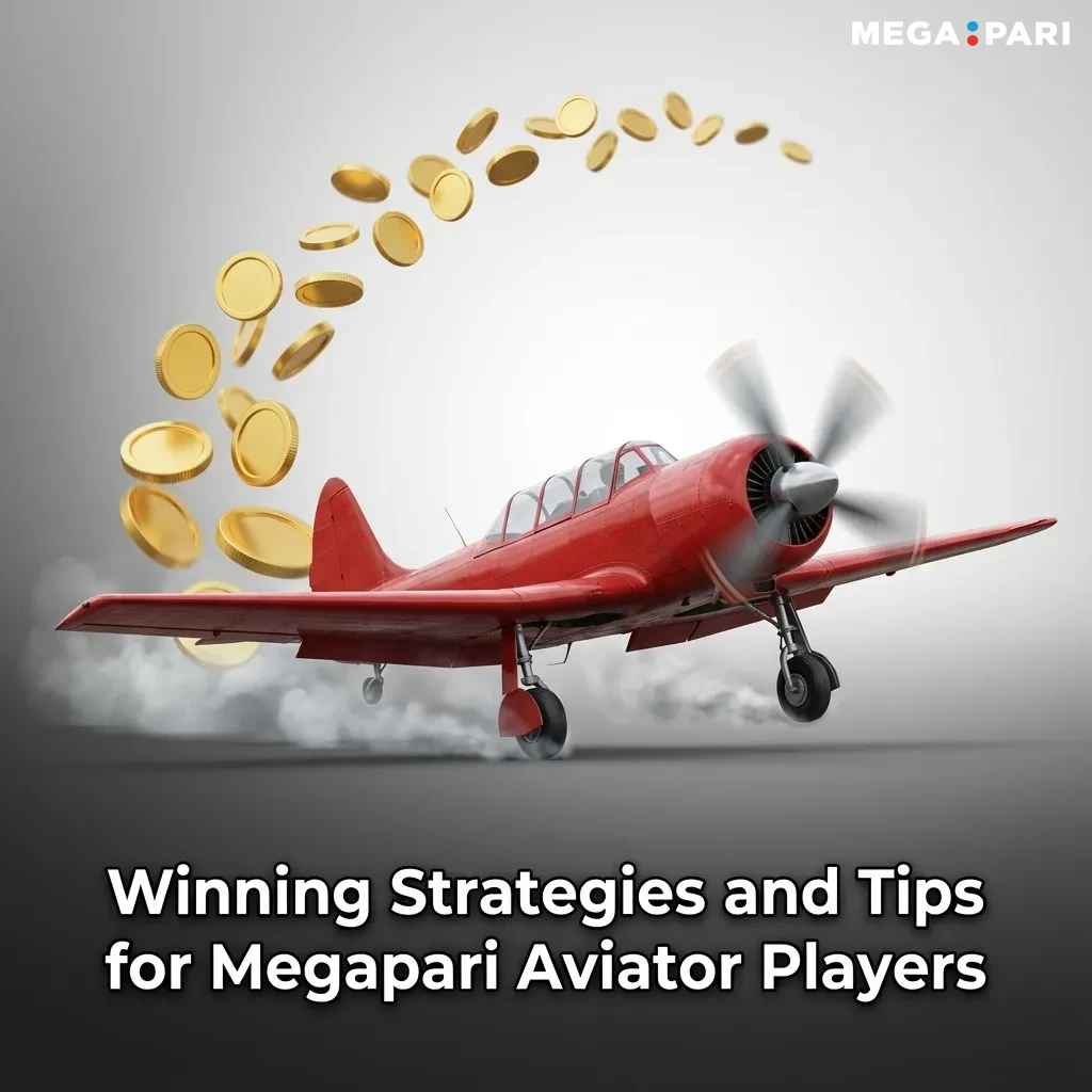 Megapari Aviator game screen showing plane, betting panel, and tips list on bankroll, early cash-out, and two-bet strategy.