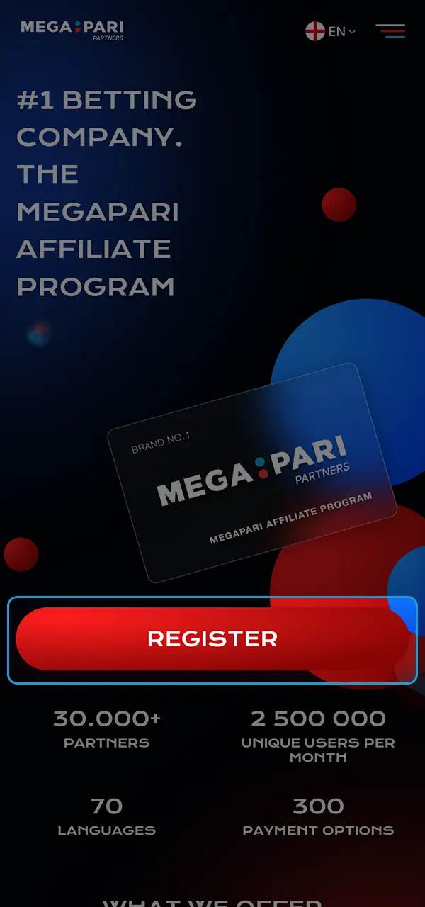 Register with the affiliate program and start earning income with Megapari Casino.