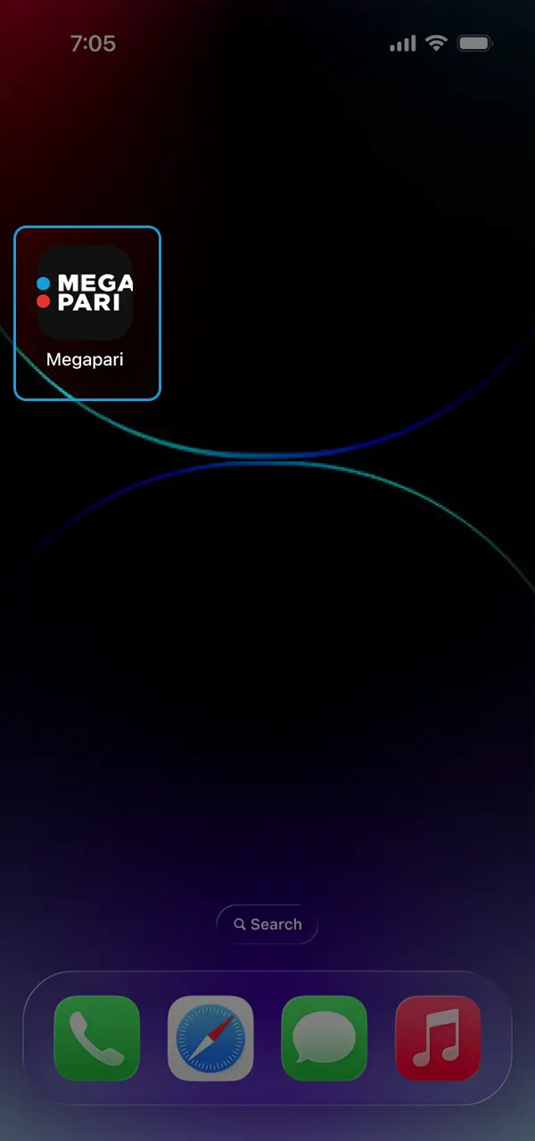 Open the app and create an account at Megapari Casino.