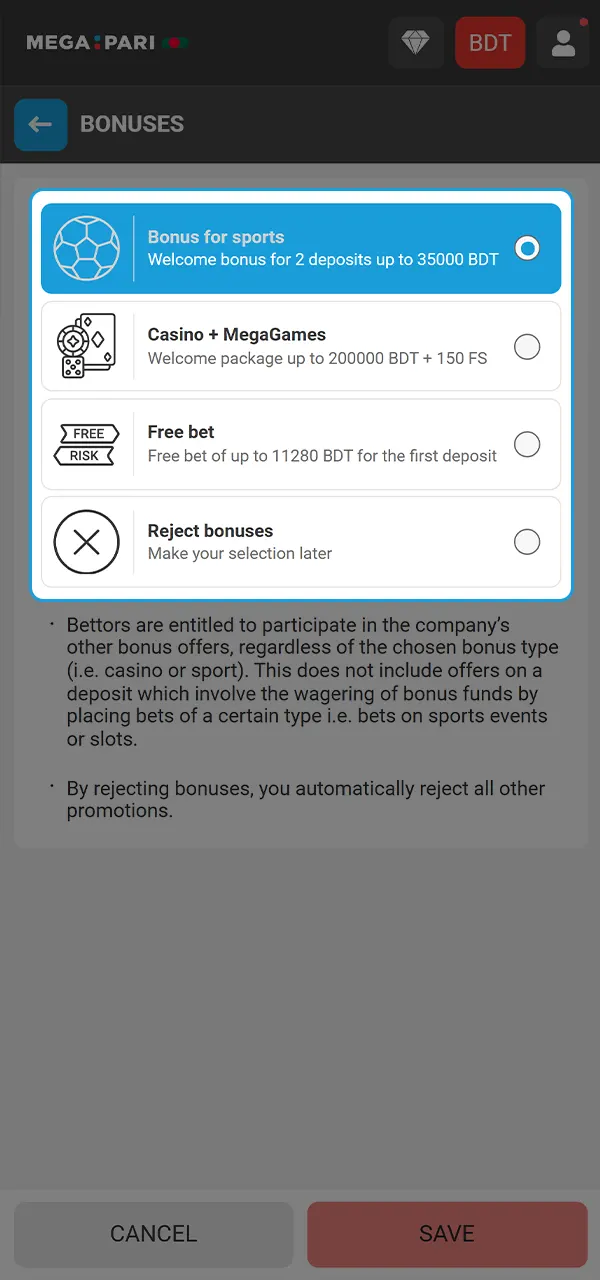 Claim your bonus and play with an advantage at Megapari Casino.