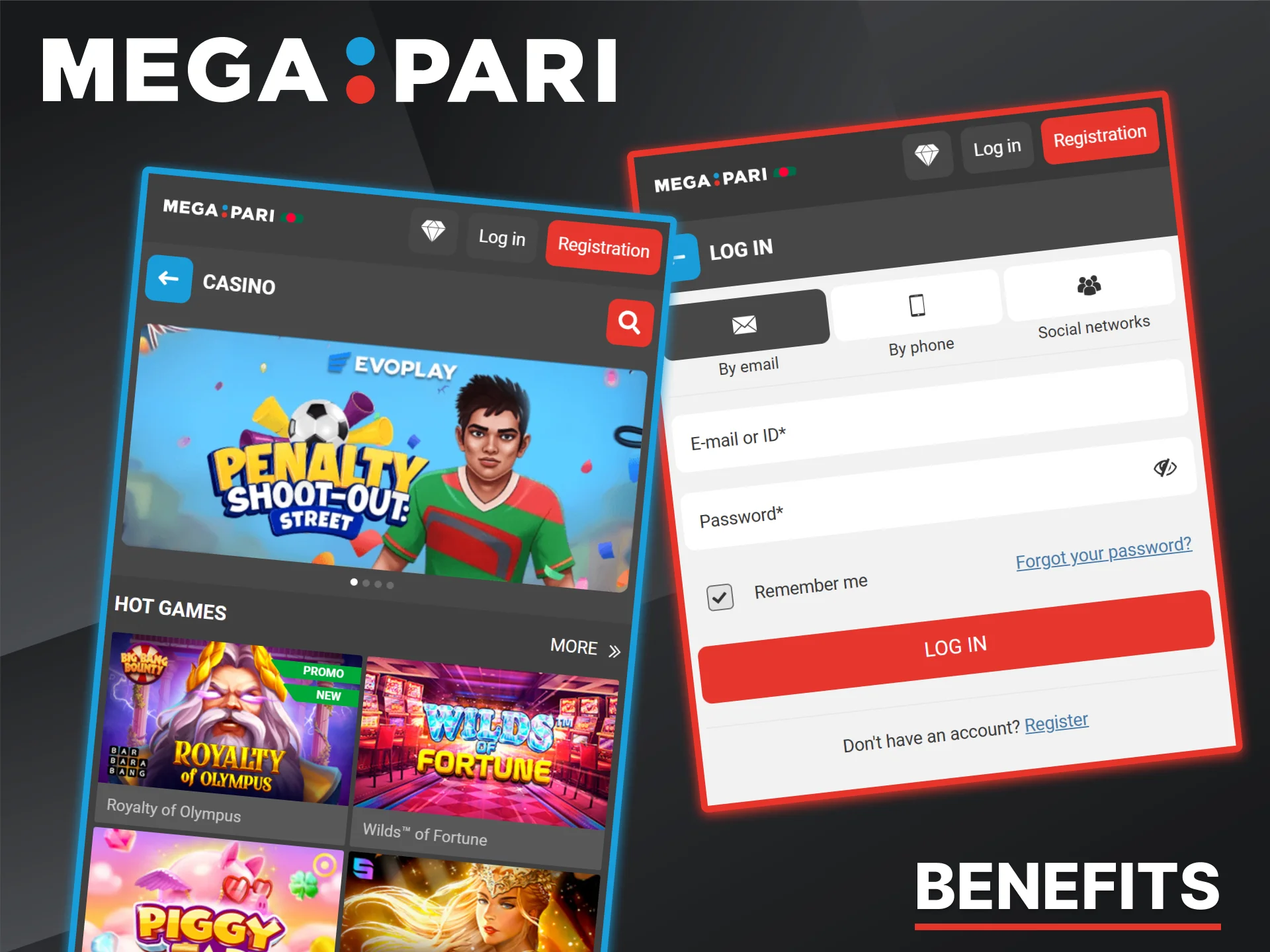 Benefits offered to users who choose the Megapari mobile app.