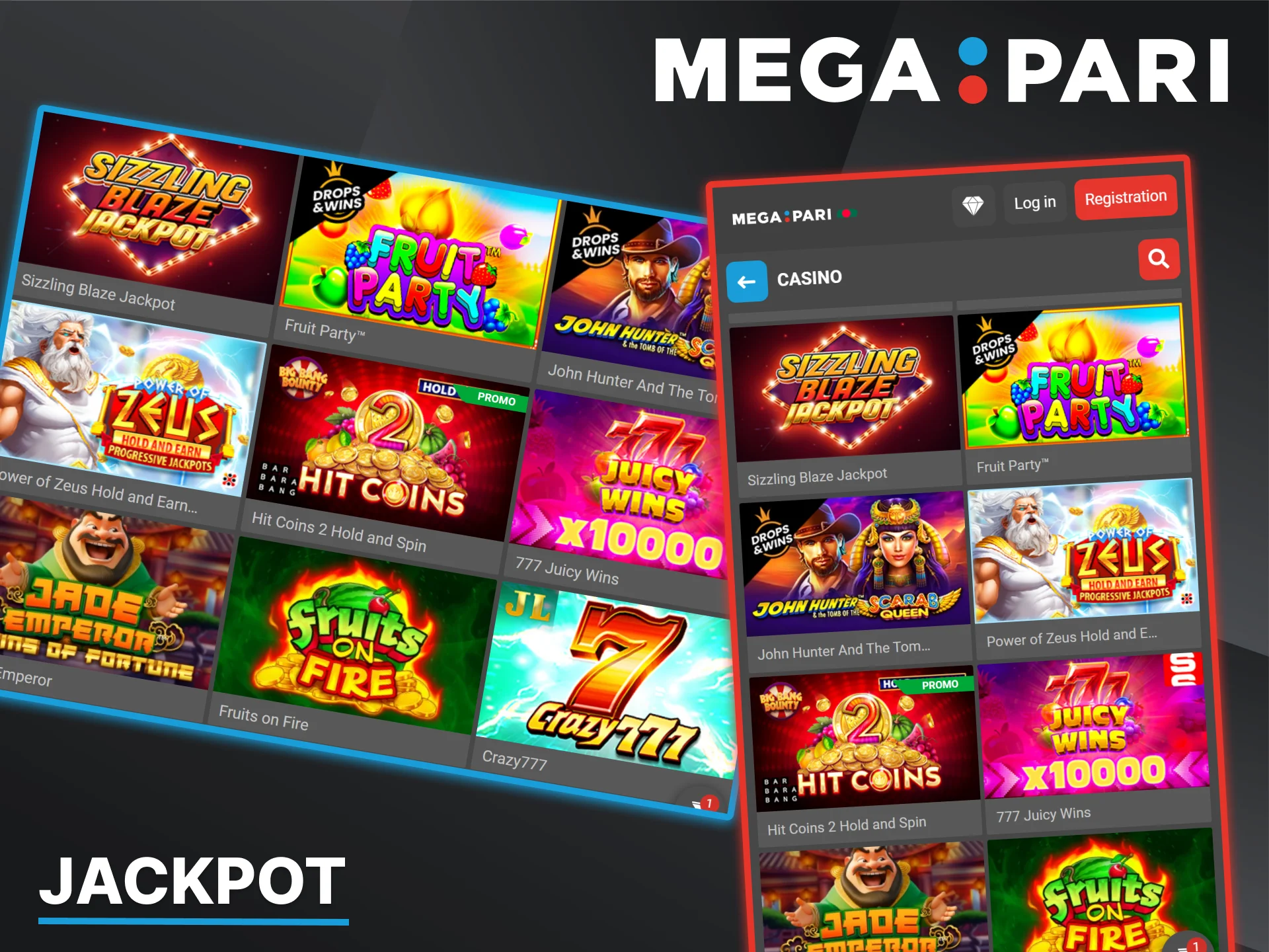 Megapari Casino has a dedicated section with games that offer huge prize pools.