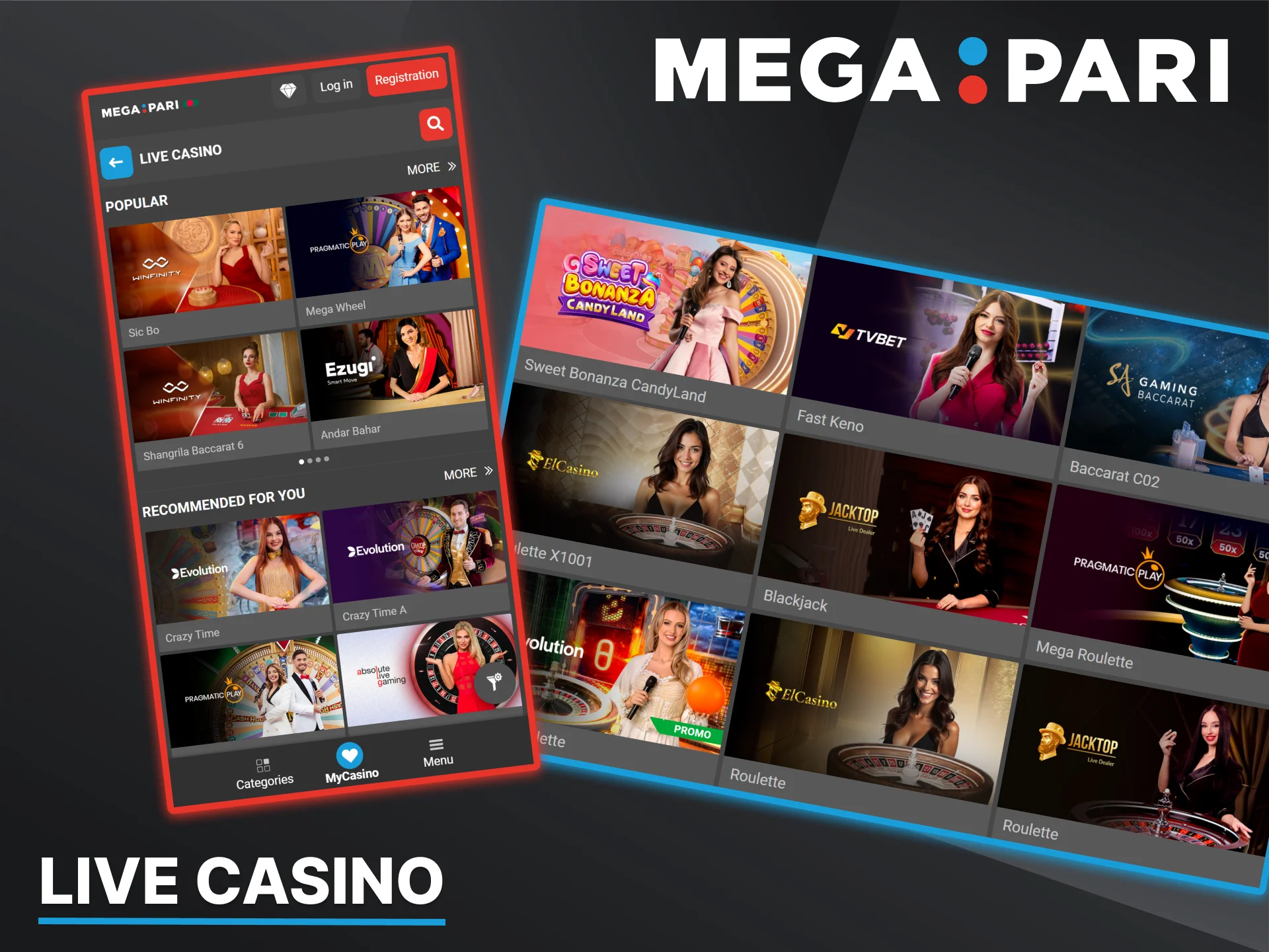 At Megapari Casino, you can watch professional dealers in action in real time.