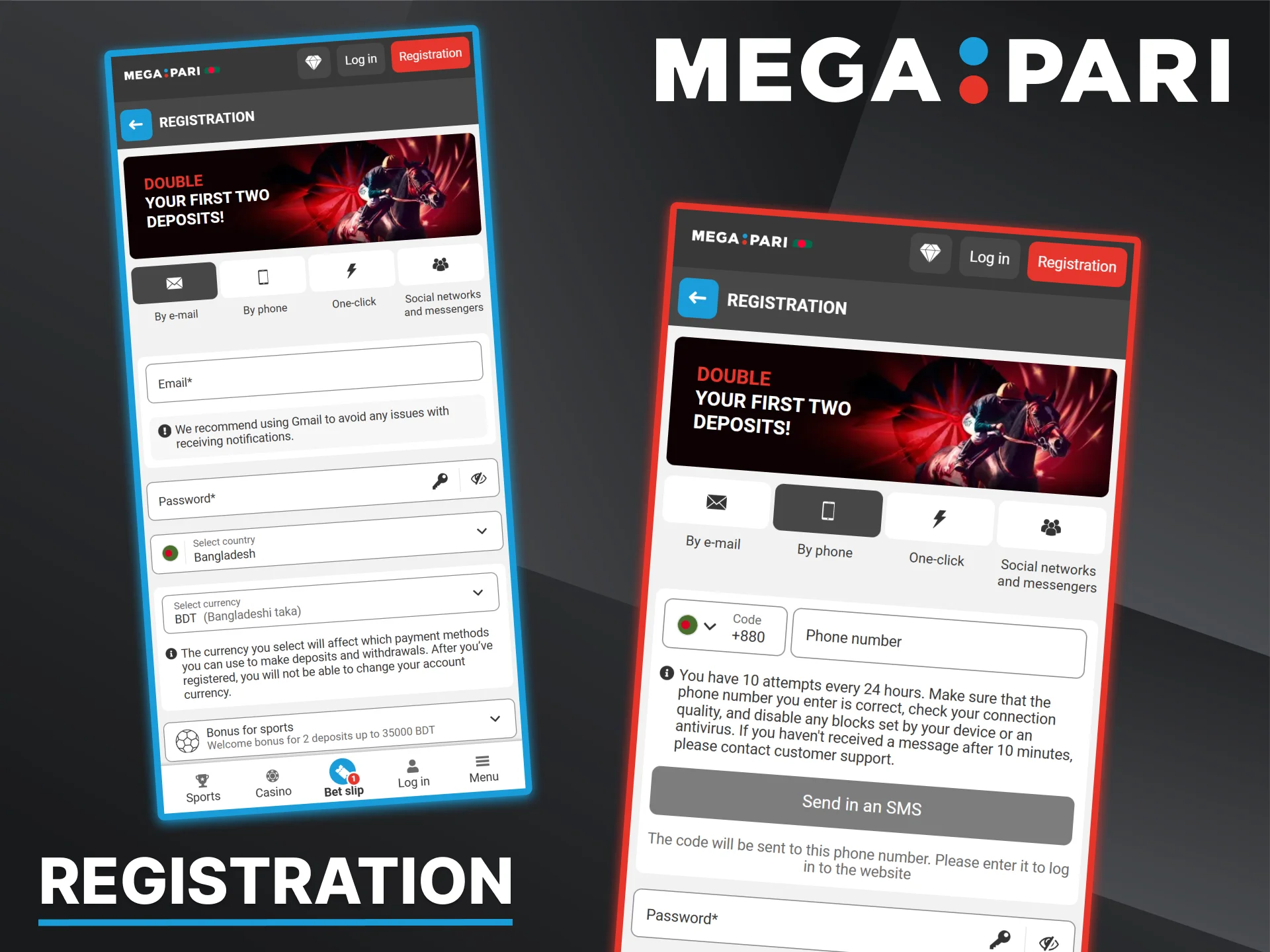 New users can easily create an account through the official Megapari mobile app.