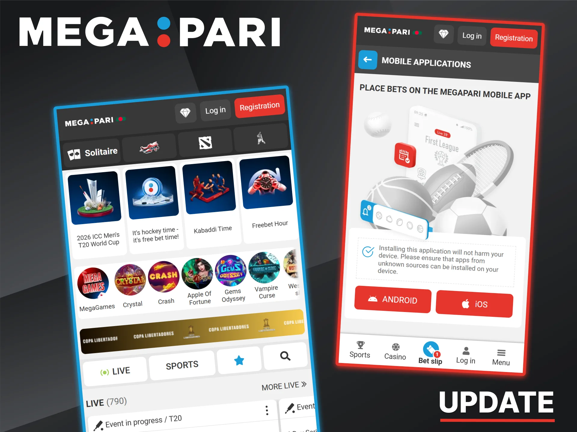 Here are the simple steps to install the latest updates to the Megapari bookmaker app.