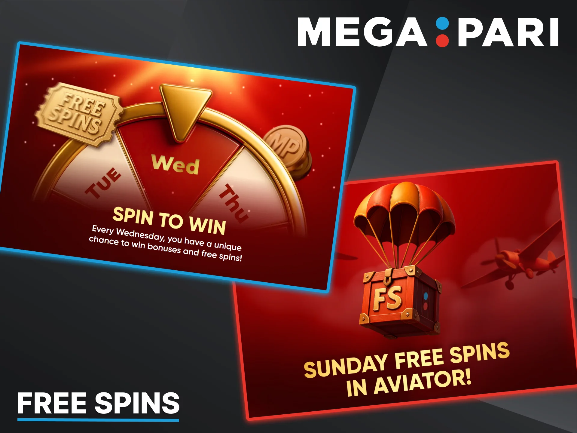 Megapari Casino offers a selection of free spins bonuses that you can use on slot machines.