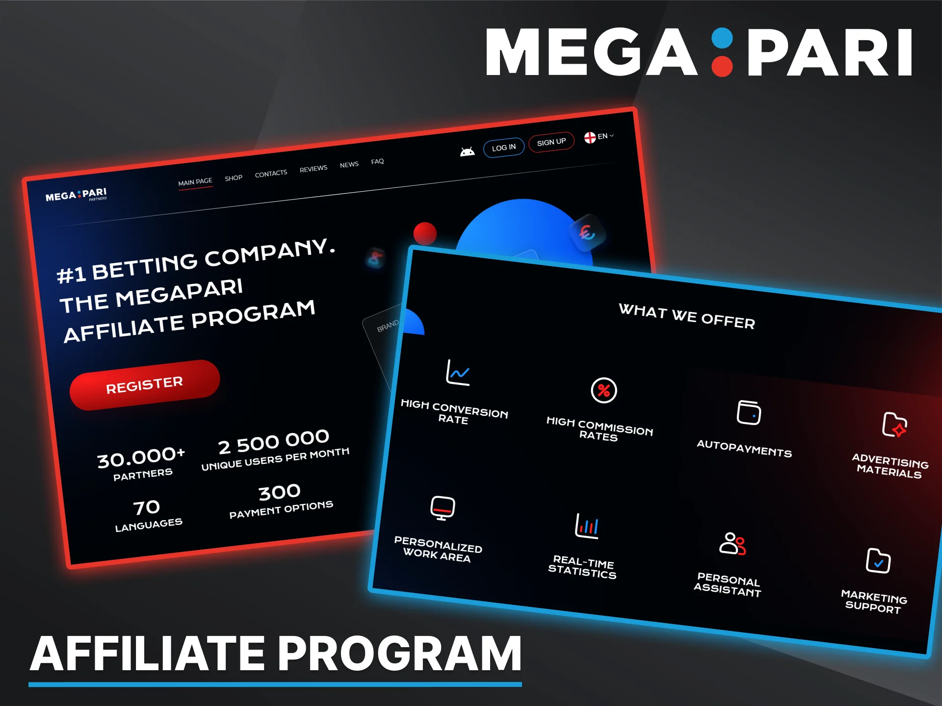 A partnership program for those who want to collaborate with the Megapari bookmaker and earn money.