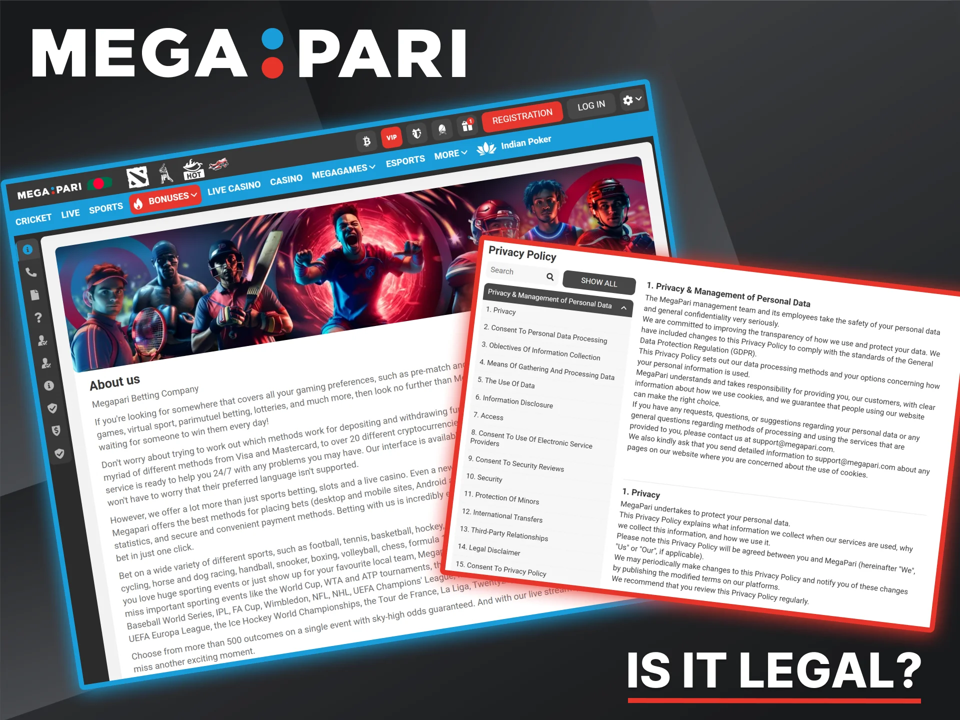 Explore legal information confirming the legitimacy of Megapari bookmaker in Bangladesh.