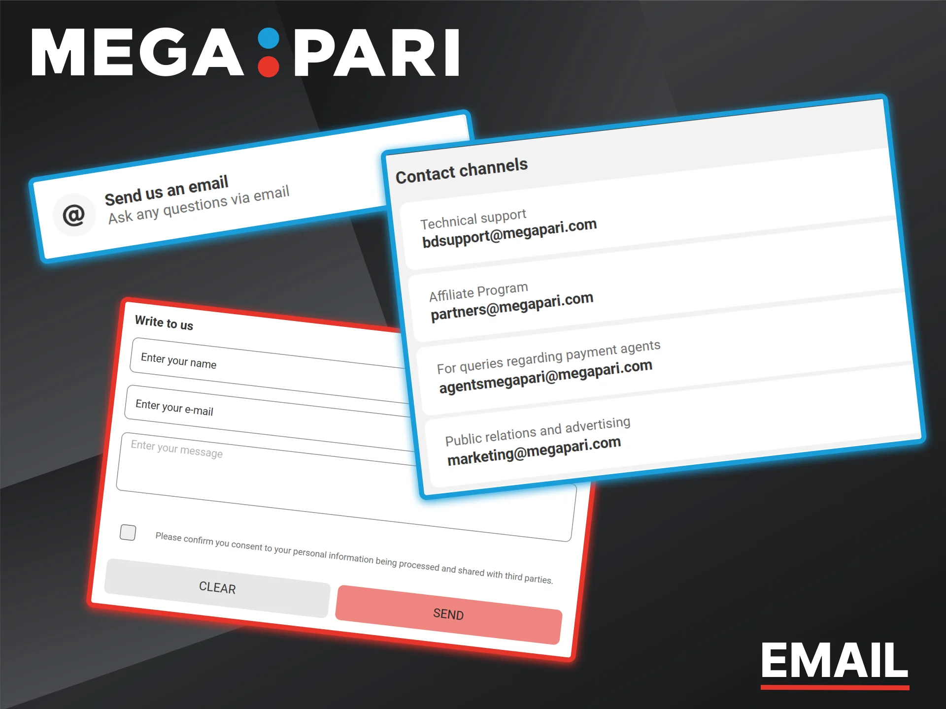 To receive assistance from the Megapari team, please send a request to the support email address.