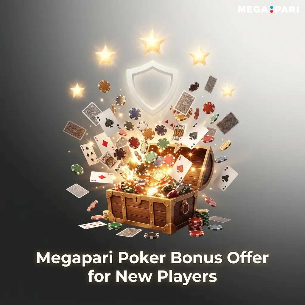 Megapari welcome bonus for new players offering 100% match up to 200000 BDT plus 150 free spins for poker